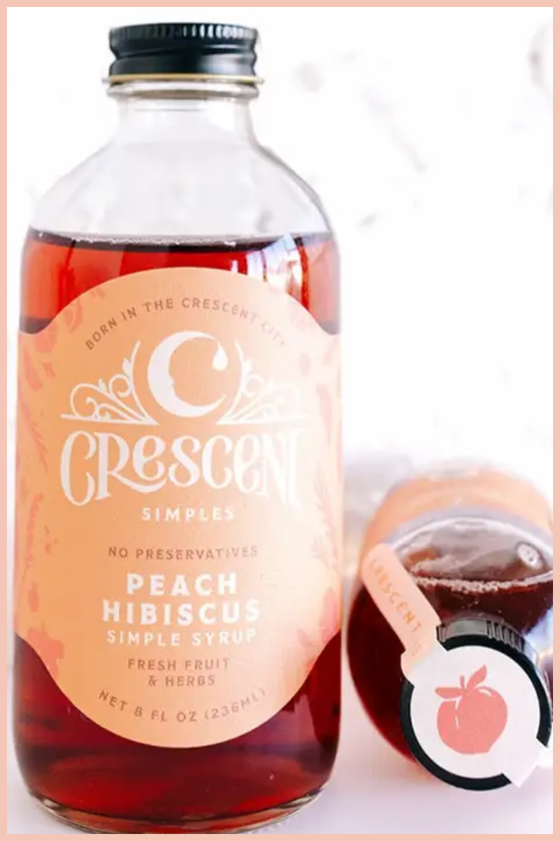 Mini Sampler Syrup | Crescent Simples | 4oz | Peach Hibiscus