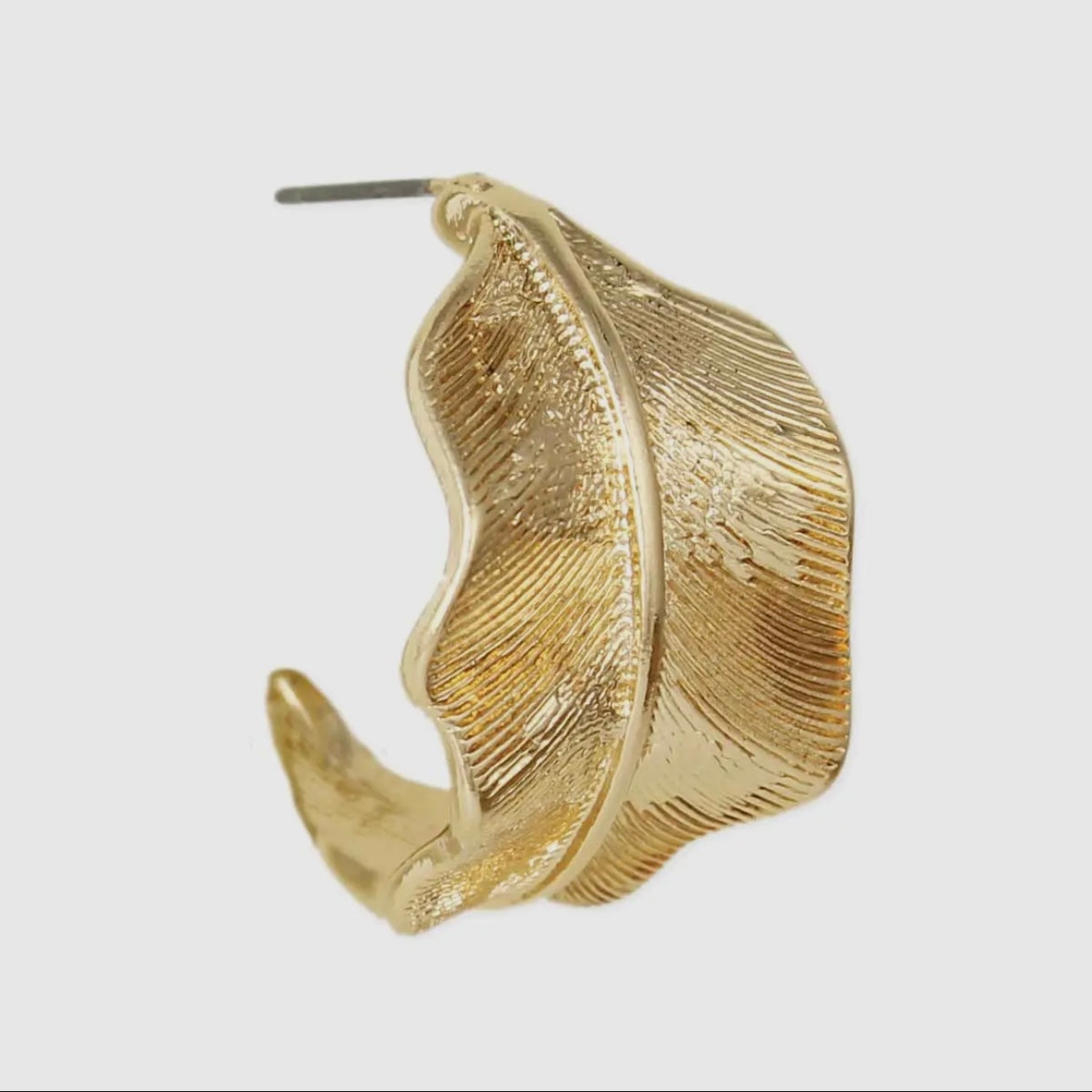 Modern Nature Leaf Hoop Earrings