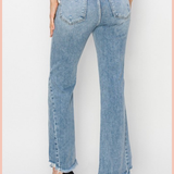RISEN High Rise Ankle Flare + Side Seam Detail Denim