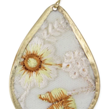 Floral Embroidered Earrings | Ivory