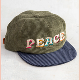 Corduroy Peace Snapback Hat | Natural Life
