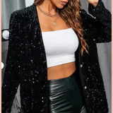 Sequin Blazer + Pearl Buttons