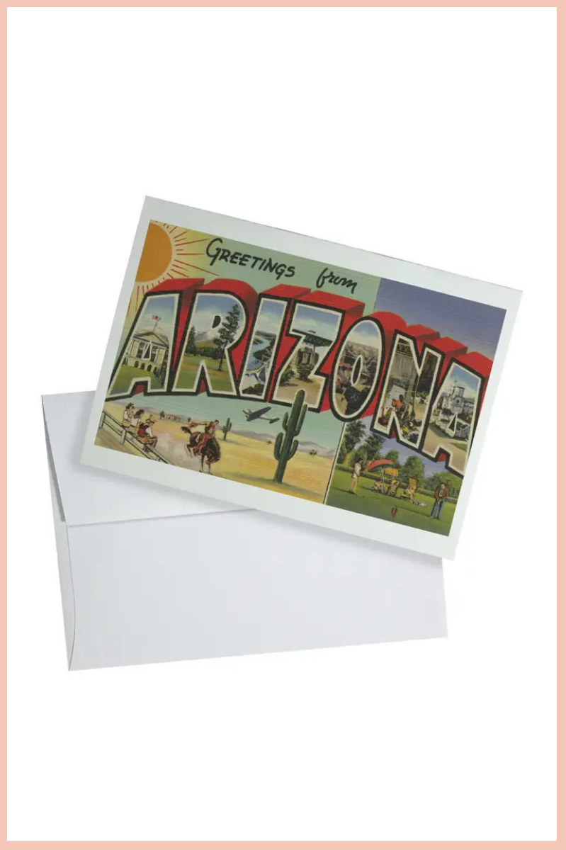 Arizona Vintage Sun Sign Greeting Card