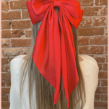 Satin Ribbon Bow Barrette | Long