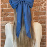 Satin Ribbon Bow Barrette | Long