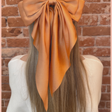 Satin Ribbon Bow Barrette | Long