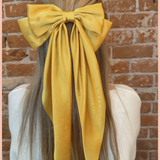 Satin Ribbon Bow Barrette | Long