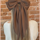 Satin Ribbon Bow Barrette | Long