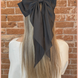 Satin Ribbon Bow Barrette | Long