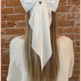 Satin Ribbon Bow Barrette | Long