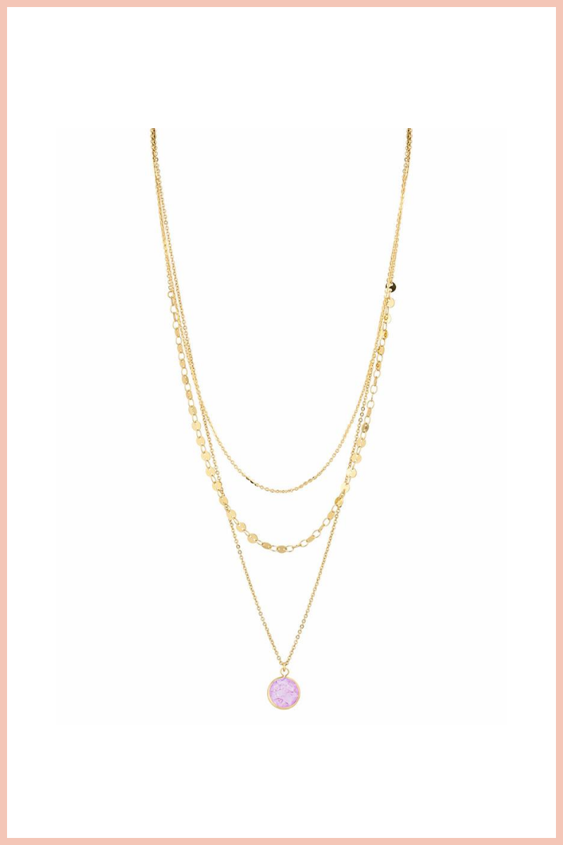 GEMSTONE LAYERED CHAIN NECKLACE | MORE COLORS AVAILABLE!