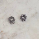 Starburst Heart Earrings | Silver