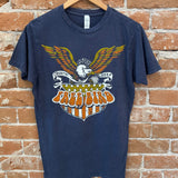 Freebird Shield Acid Washed Unisex Tee | Navy