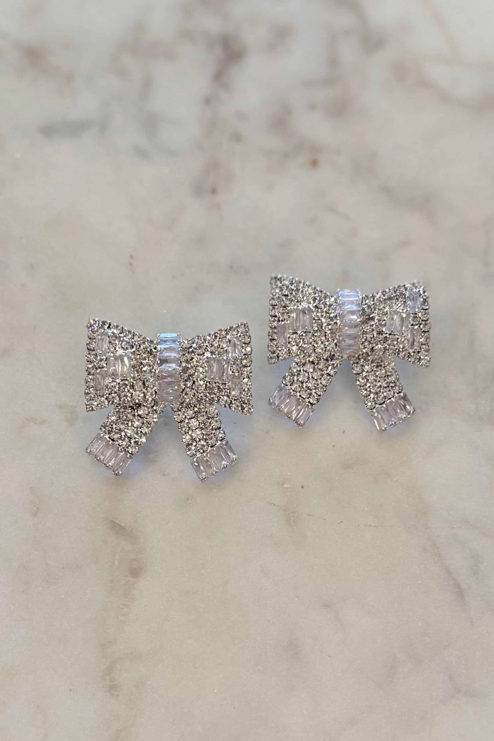 Rhinestone Bow Post Earrings