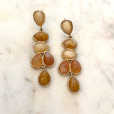 Amber + Gold Dangle Earrings