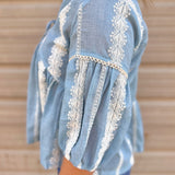 Embroidered Collar Button Down Blouse | Cloud + Ivory