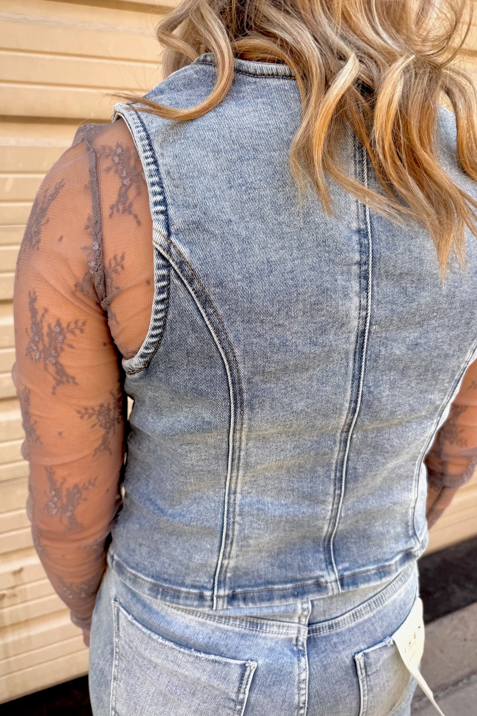 RISEN V-Neck Button Down Denim Vest