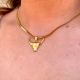 Bull Head Necklace | Gold