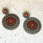 Filigree Chandelier Earrings | Red