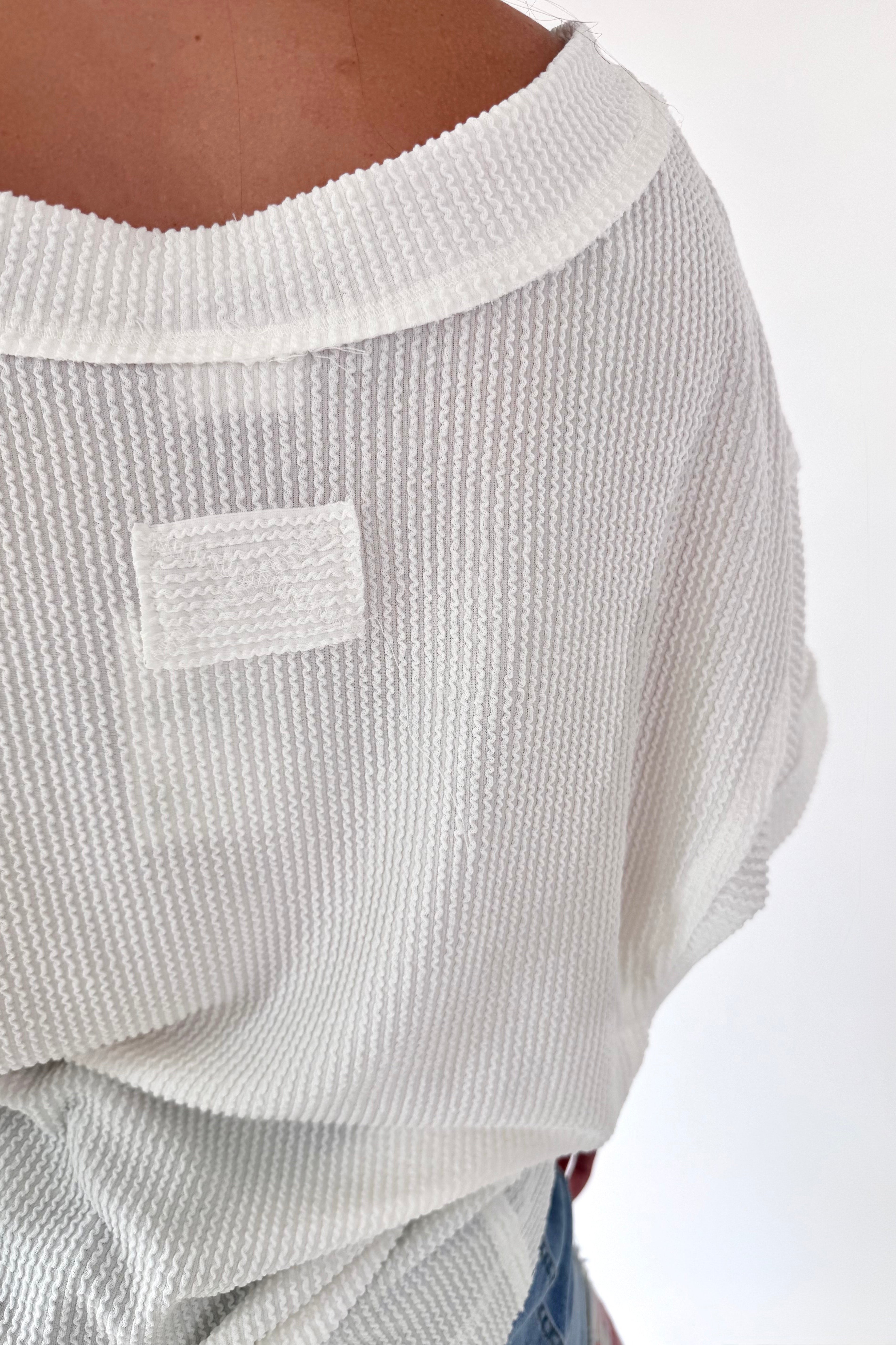 Soft Two Tone Casual Comfy Ribbed Knit Top