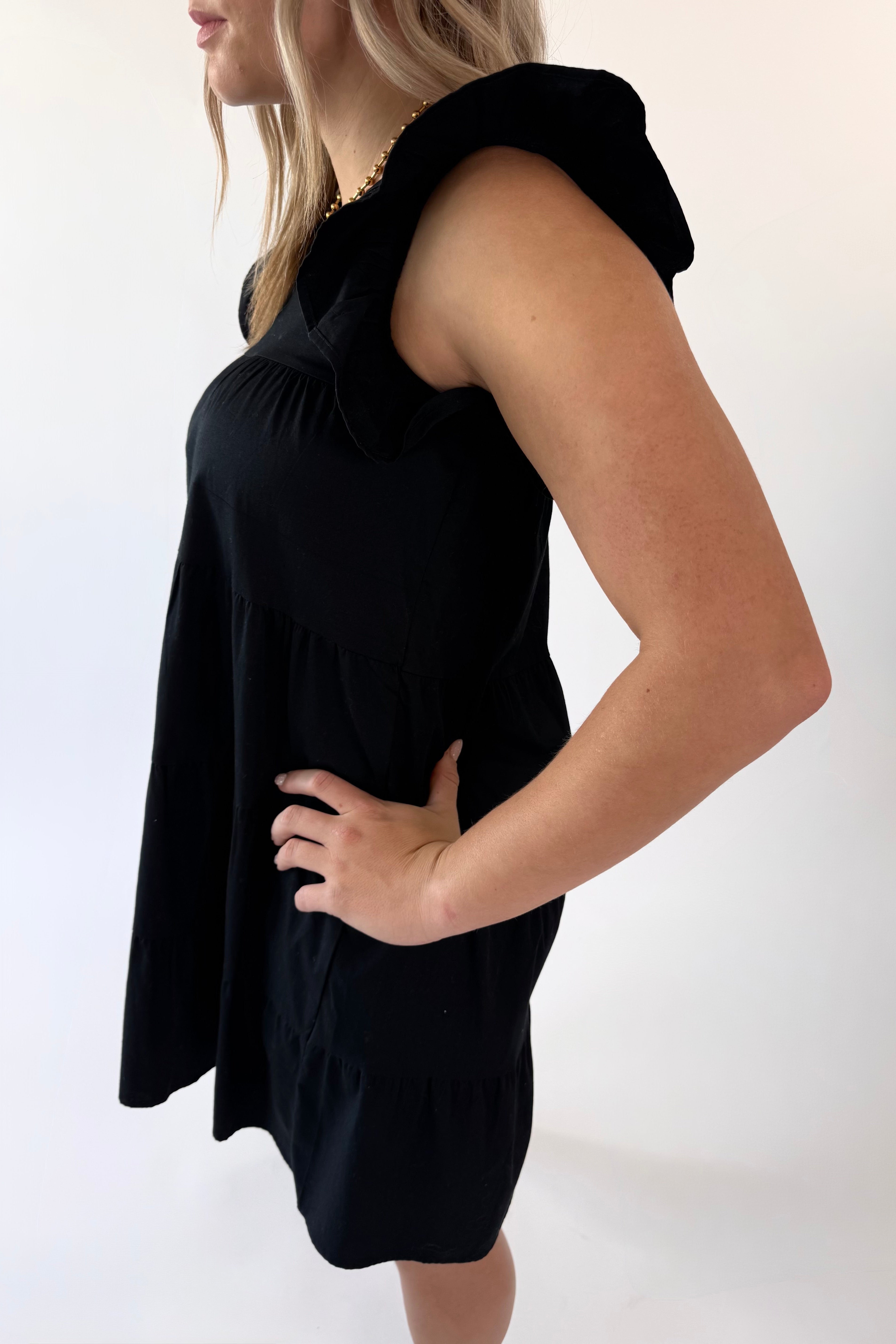 Little Ruffled Black Dress