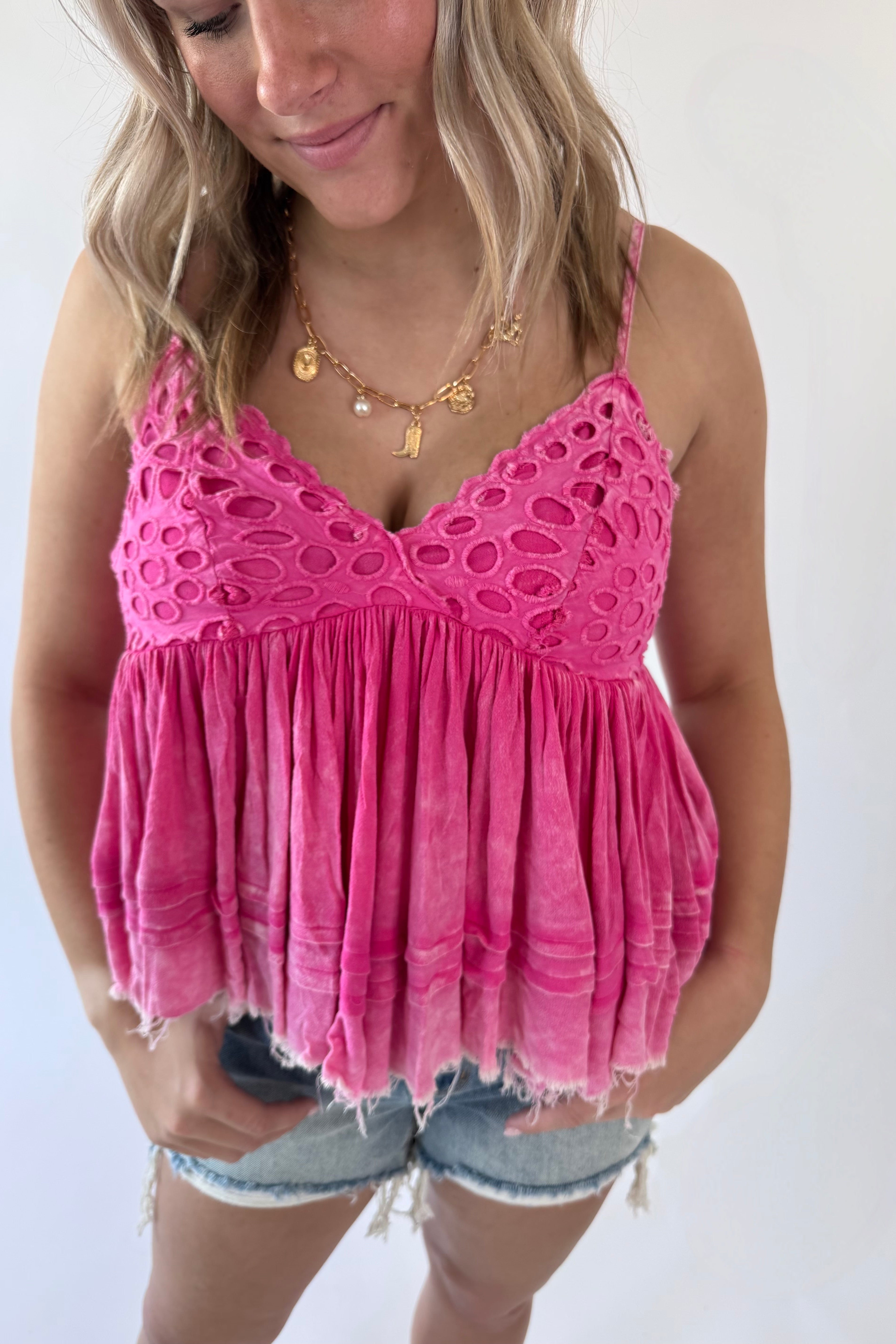 Mineral Washed Woven Tank Top