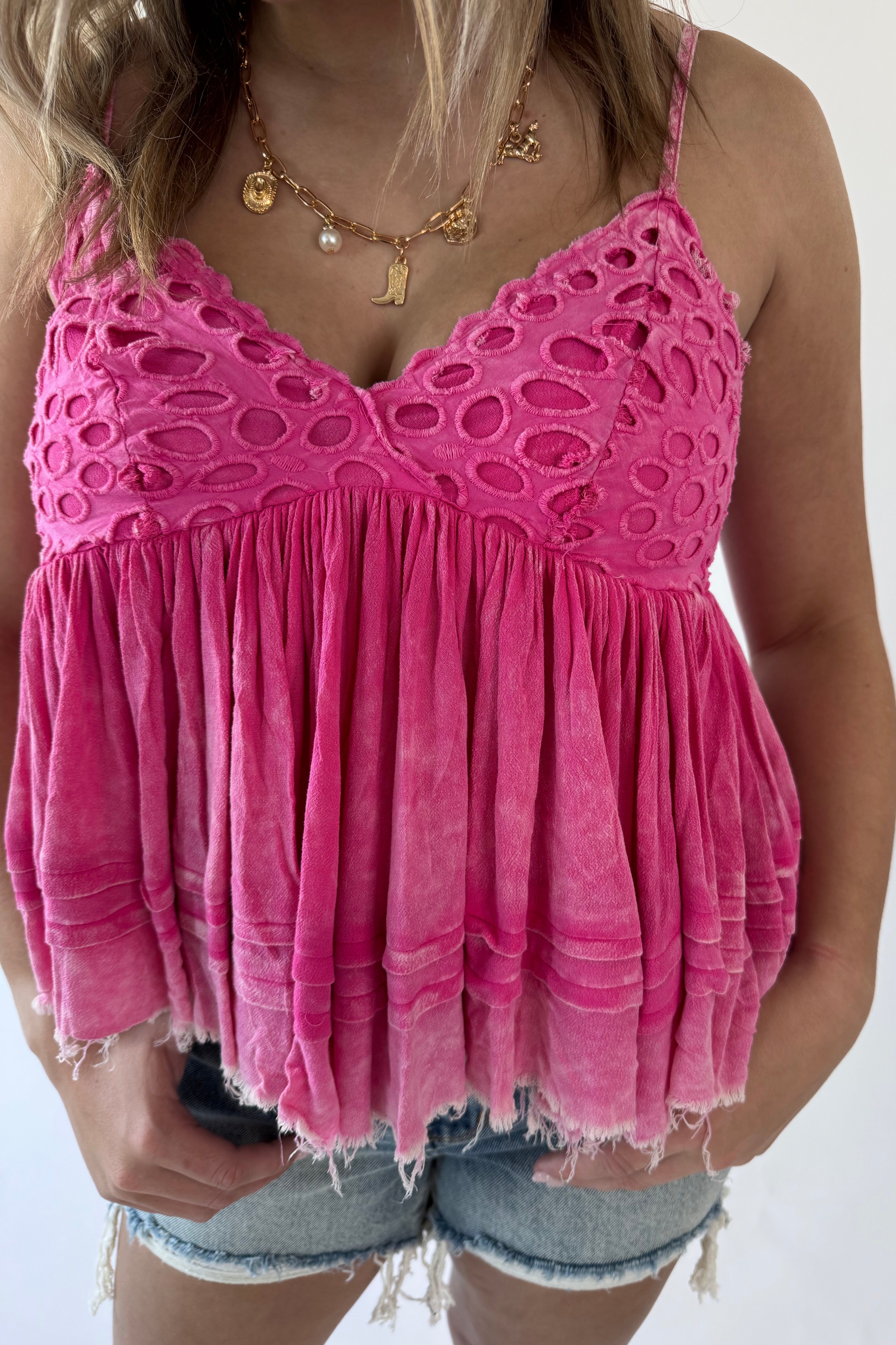 Mineral Washed Woven Tank Top