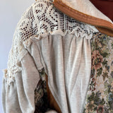 Lace Yoke Hooded Zip Jacket