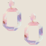 Acetate Marble Earrings | Dark Pink