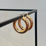 Thick Hoop Huggie Earrings | Gold