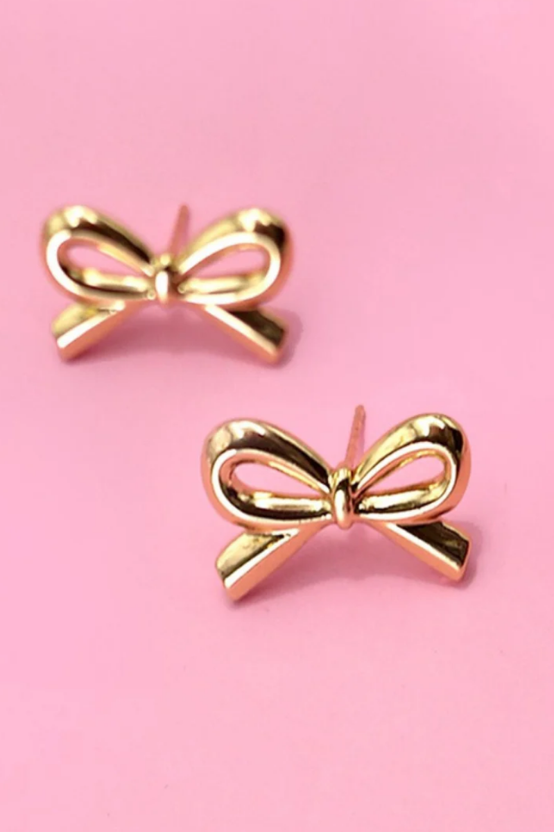 Bow Stud Earrings | Gold