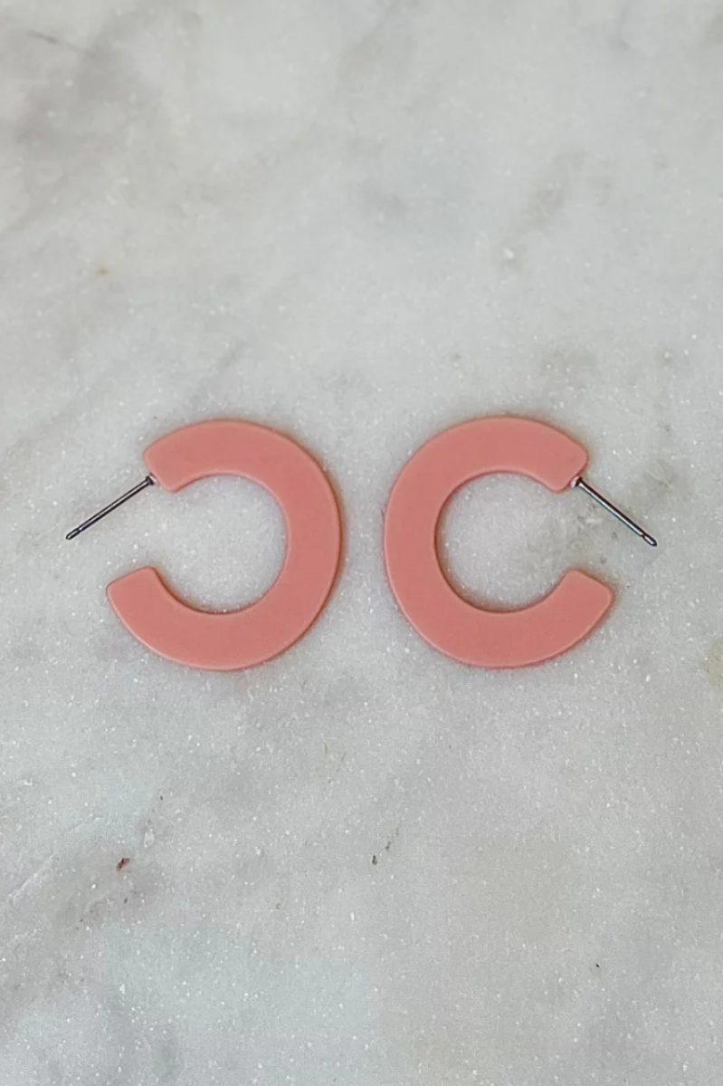 Pink Hoop Earrings