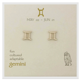 Zodiac Symbol Post Earrings | Gemini