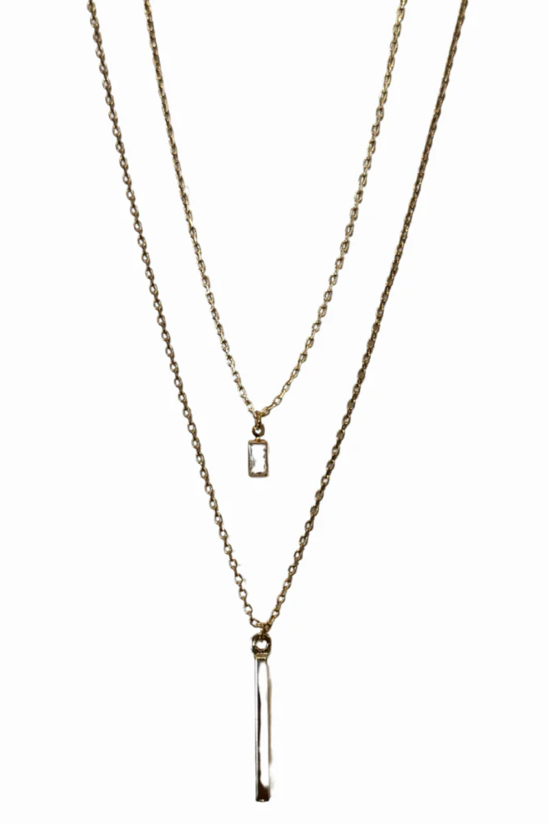 Layered Solitaire Pendant Necklace