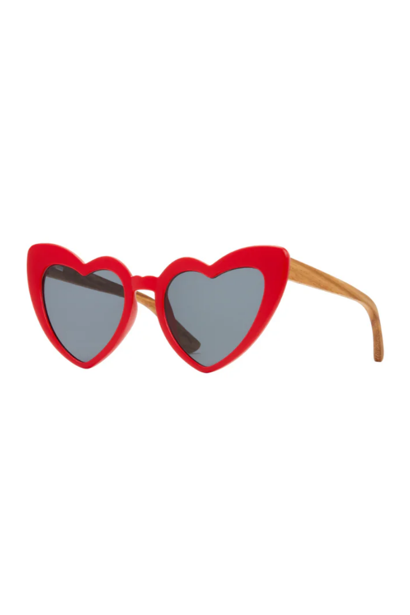 Love Sunnies | Zebra Wood + Smoke Lens | Red