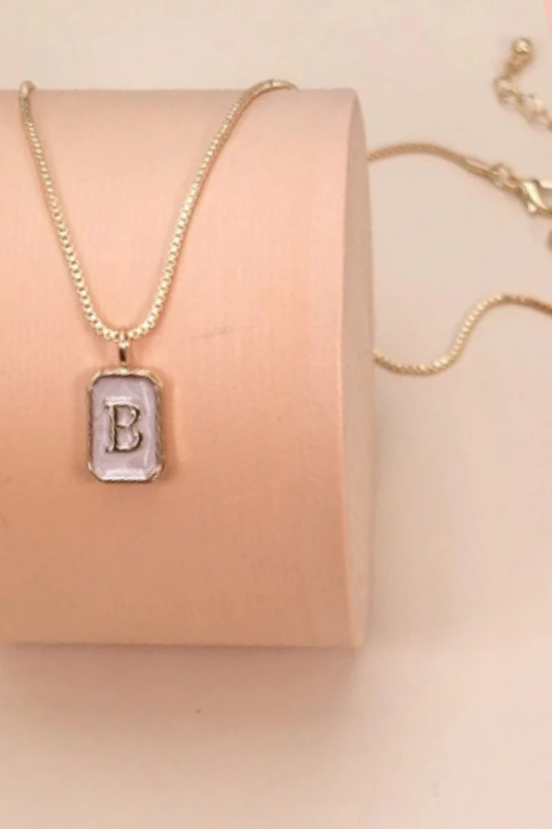 Pearly Initial Letter Charm Necklace