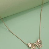 Classic Bow Snake Chain Necklace | Gold