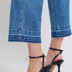 JUDY BLUE Tummy Control Release Hem Crop Wide Jeans