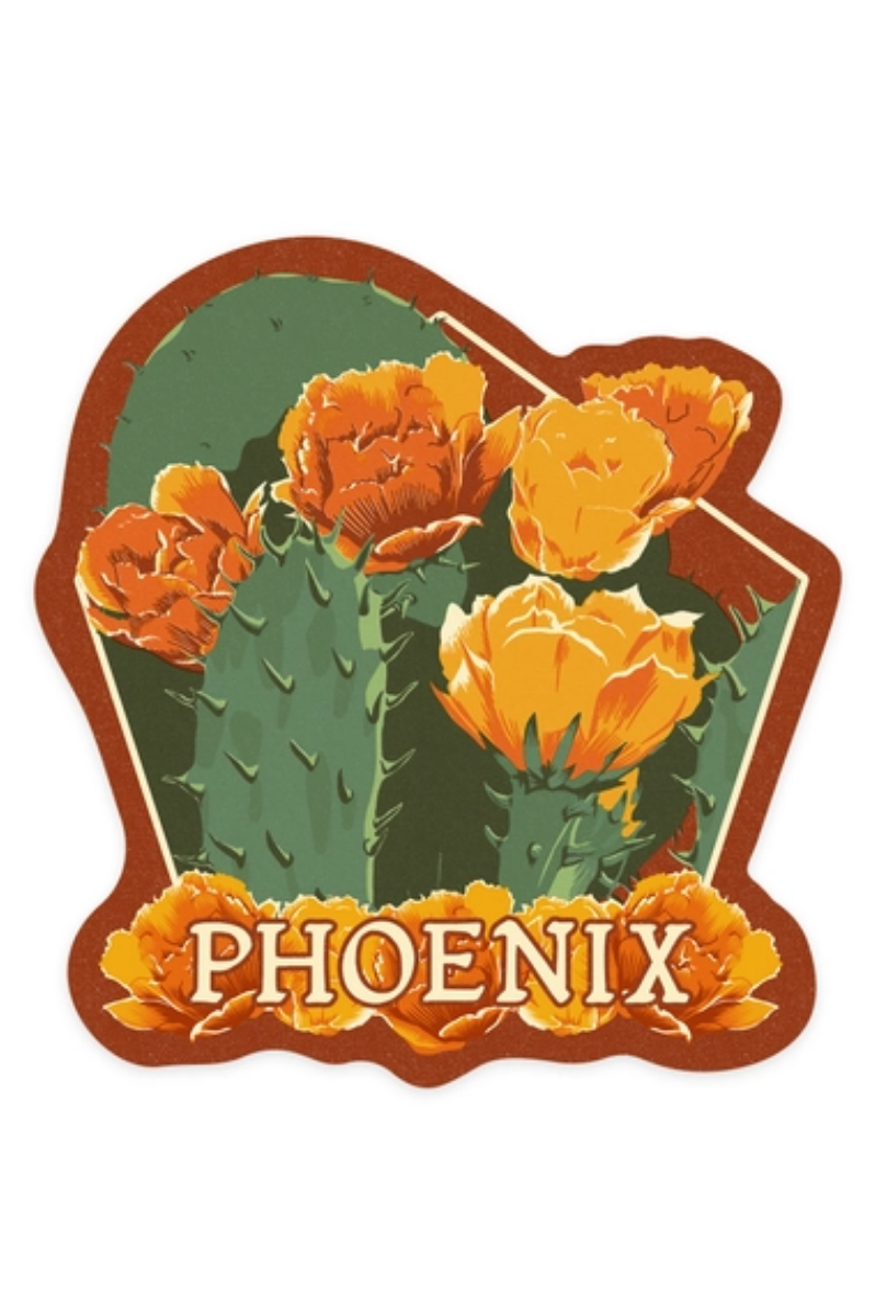Phoenix Arizona Prickly Pear Cactus Sticker | 3.5" X 3.5"