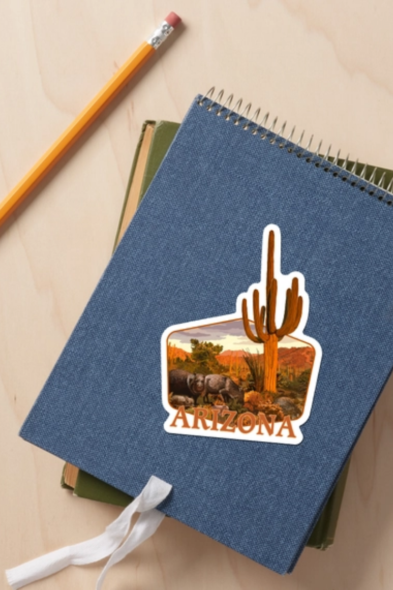 AZ Javalina + Cactus Sticker | 3.5" x 3.5"