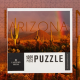 1000 Piece Puzzle | Arizona Cactus + Rainbow Photography