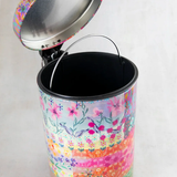 Pink Watercolor Patchwork Trash Can | Natural Life