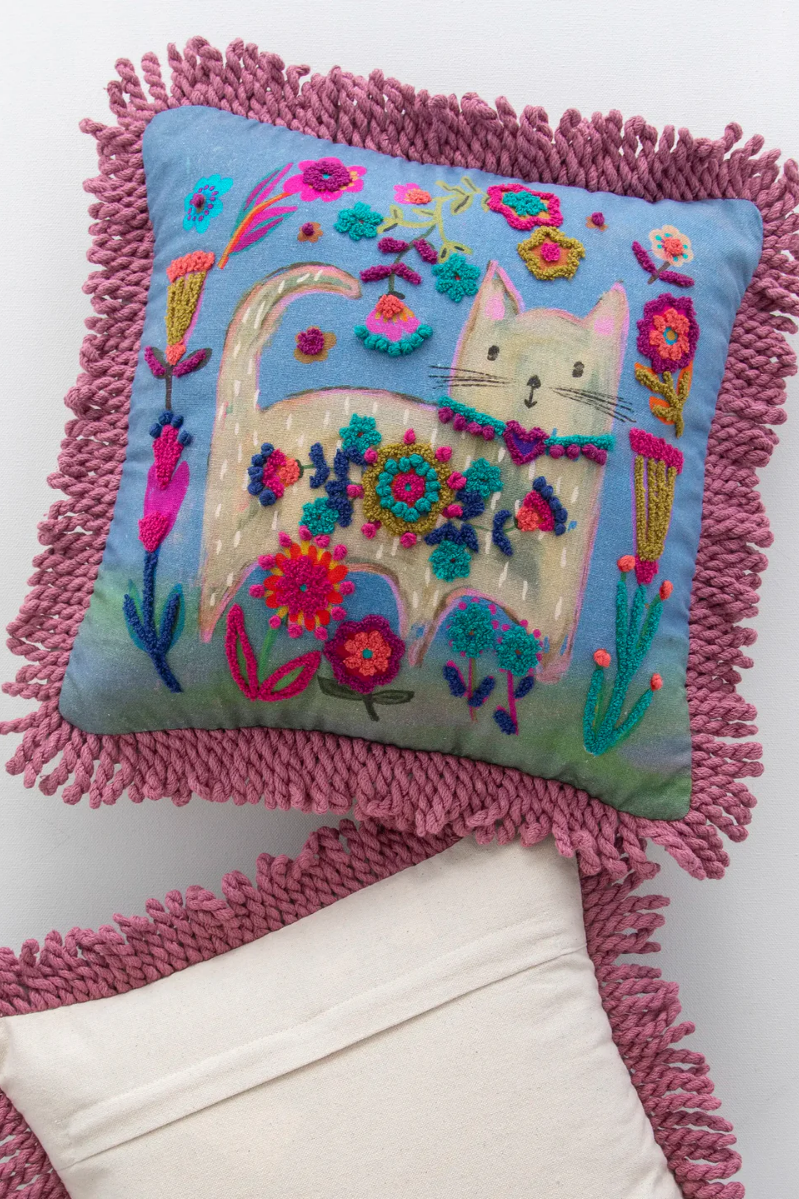 Tufted Boho Pillow, Cat | Natural Life