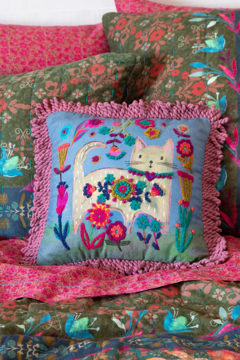 Tufted Boho Pillow, Cat | Natural Life
