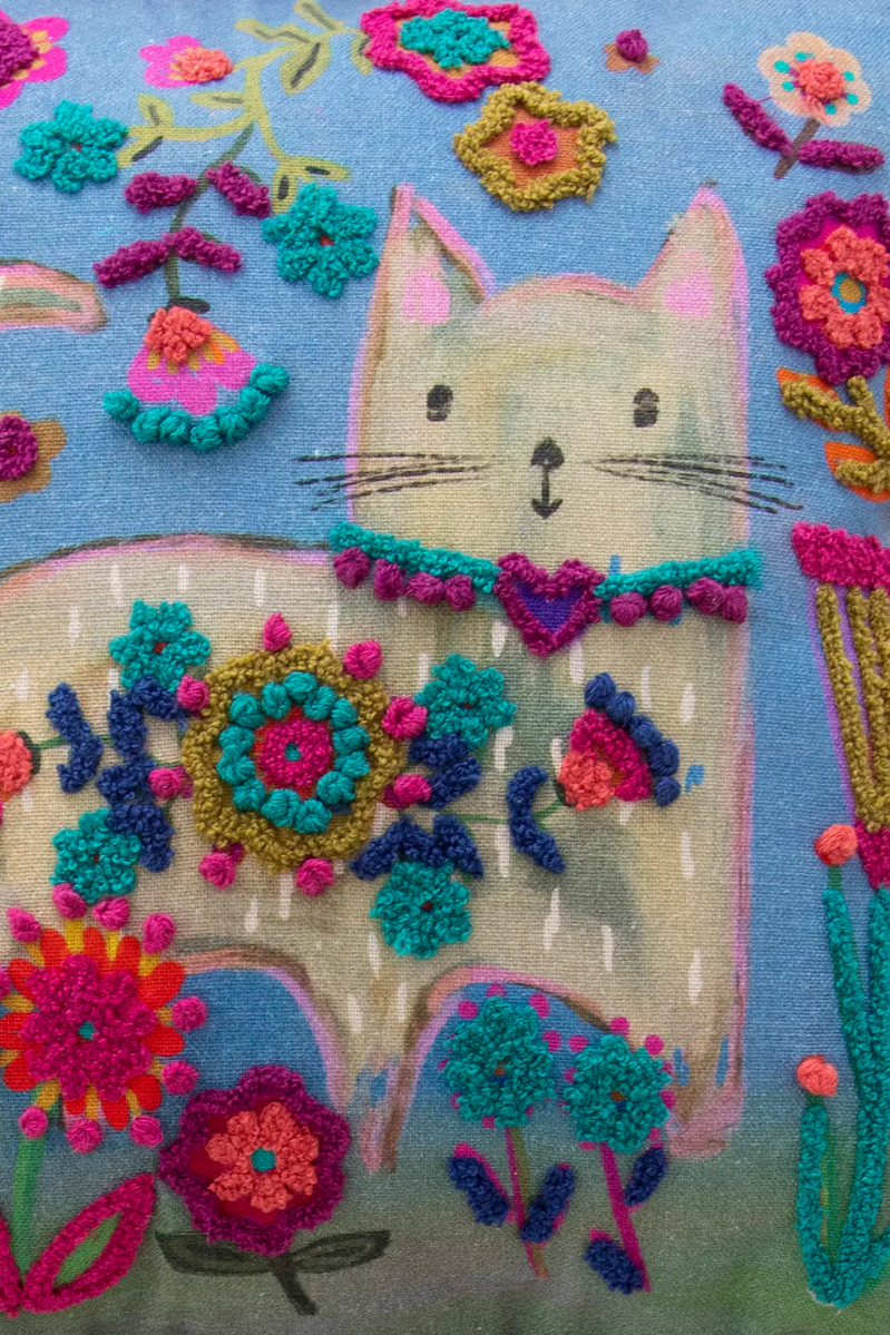 Tufted Boho Pillow, Cat | Natural Life