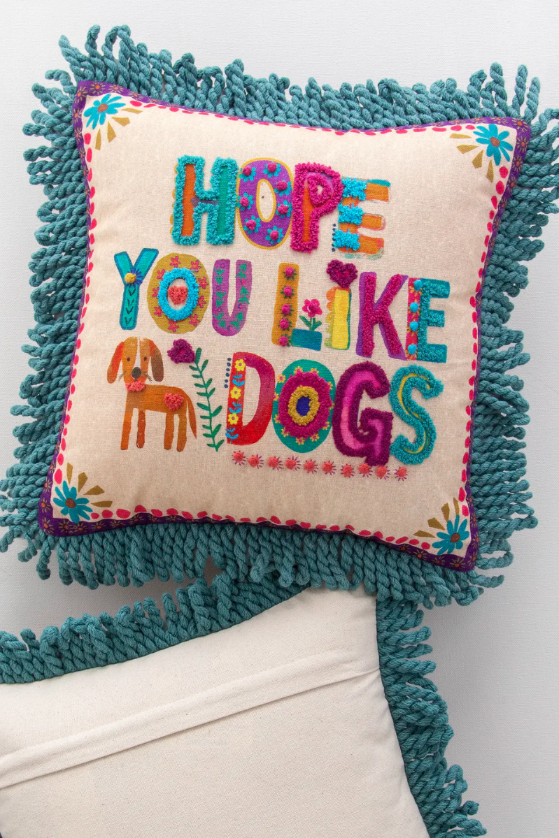 Tufted Boho Pillow, Dog | Natural Life