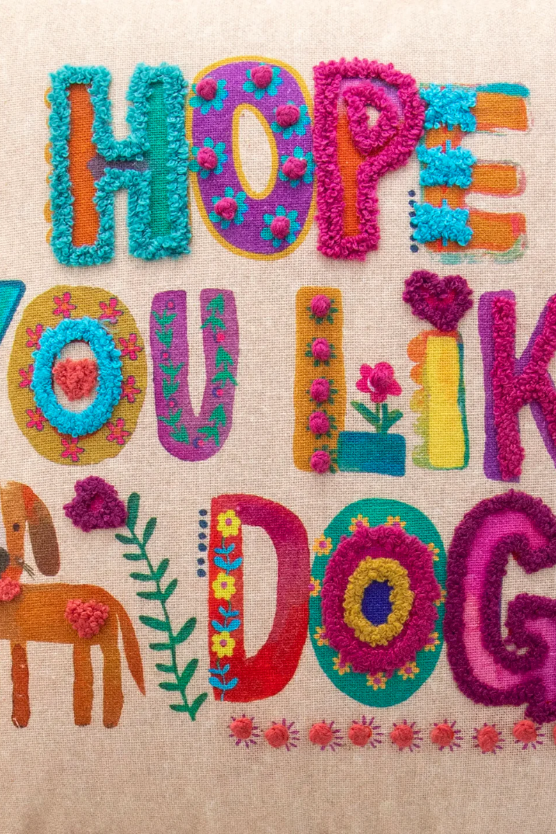 Tufted Boho Pillow, Dog | Natural Life