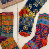 Plum Floral Boxed Boho Socks, Set of 3 | Natural Life