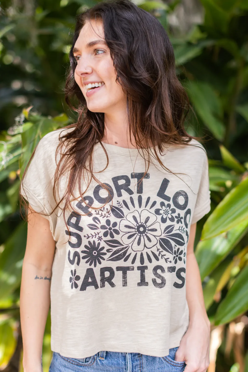 Support Local Artists Boxy Tee | Natural Life