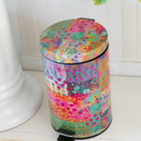 Pink Watercolor Patchwork Trash Can | Natural Life
